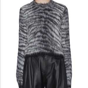 TIGER STRIPE CROPPED BRUSHED SWEATER BY ACNE STUDIOS